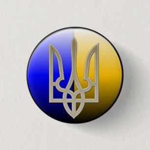 Ukraine Emblem Badge 1 Inch Round Button