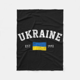Ukraine Est. 1991 Ukrainian Flag Independence Day Fleece Blanket