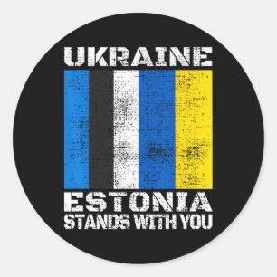 Ukraine Estonia Stands With You Estonian Support F Classic Round Sticker