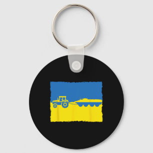 Ukraine Farmer Tractor Stealing A Russian Tank Fun Keychain