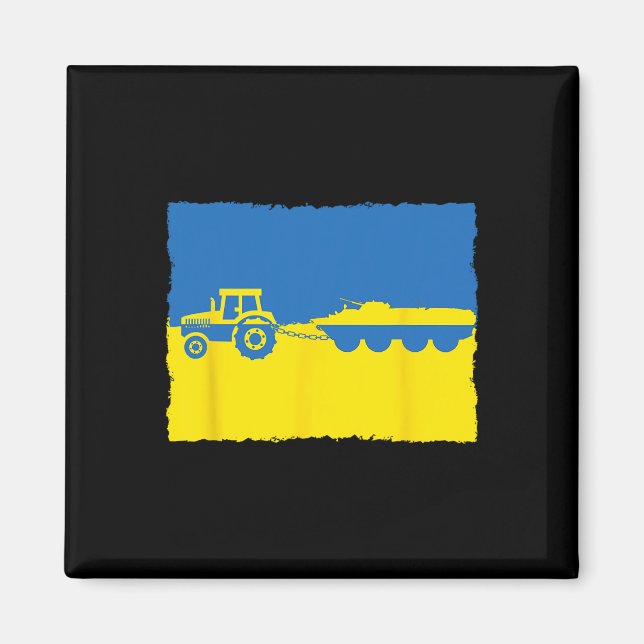 Ukraine Farmer Tractor Stealing A Russian Tank Fun Magnet (Front)