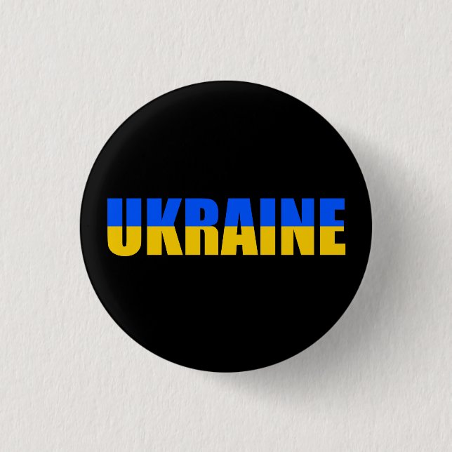 Ukraine flag 1 inch round button (Front)