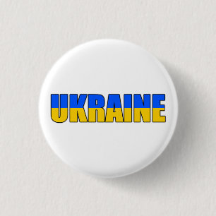 Ukraine flag 1 inch round button