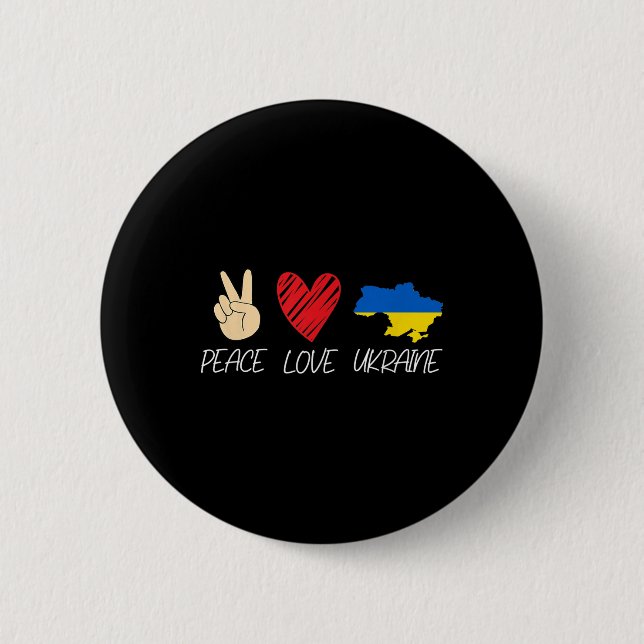 Ukraine Flag Against War Solidarity Peace  2 Inch Round Button (Front)