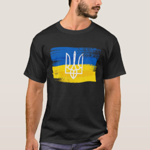 Ukraine Flag And Coat - American Ukrainian Patriot T-Shirt