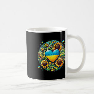 Ukraine Flag And Sunflowers Illustration  Coffee Mug