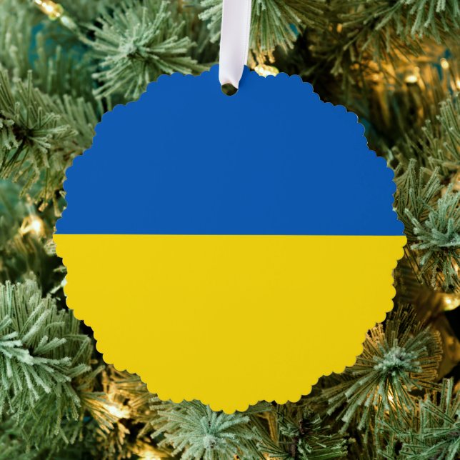 Ukraine flag blue and yellow cute ornament card (Insitu (Tree))