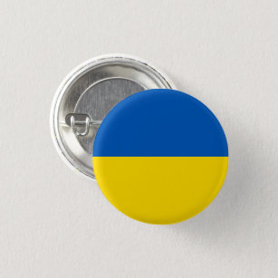 Ukraine flag blue and yellow pin button