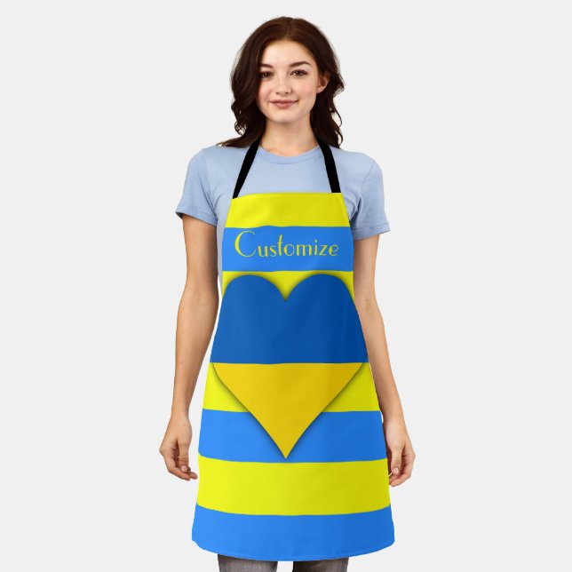 Ukraine Flag Blue Yellow Thunder_Cove Apron (Worn)