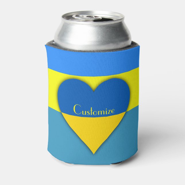 Ukraine Flag Blue Yellow Thunder_Cove  Can Cooler (Can Back)