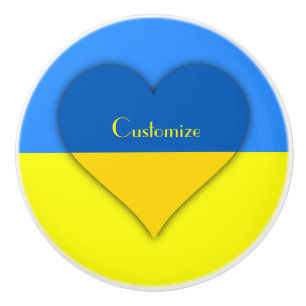 Ukraine Flag Blue Yellow Thunder_Cove Ceramic Knob