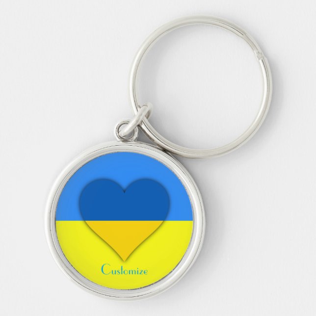Ukraine Flag Blue Yellow Thunder_Cove  Keychain (Front)