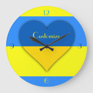 Ukraine Flag Blue Yellow Thunder_Cove Large Clock