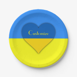 Ukraine Flag Blue Yellow Thunder_Cove Paper Plate