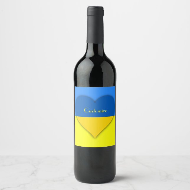 Ukraine Flag Blue Yellow Thunder_Cove  Wine Label (Front)
