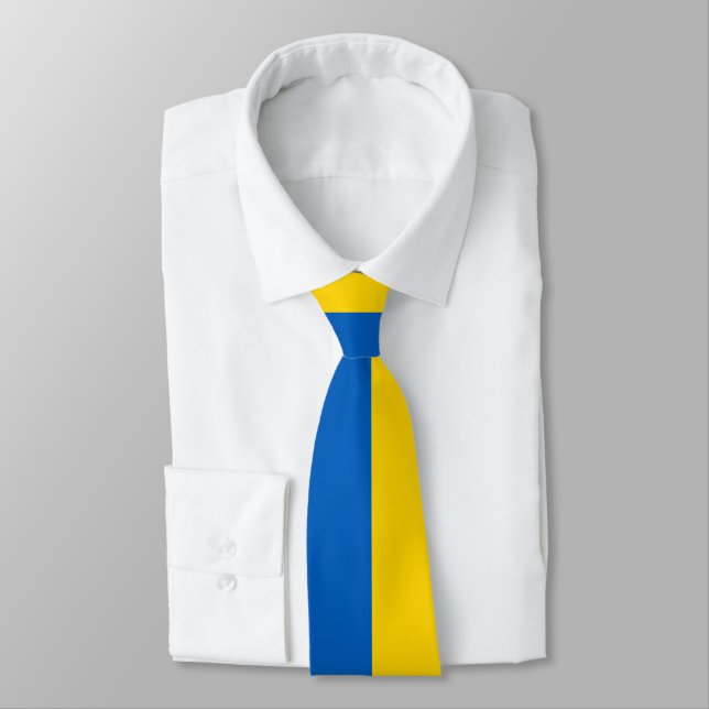 Ukraine Flag Blue Yellow Ukrainian Patriotic Tie (Tied)
