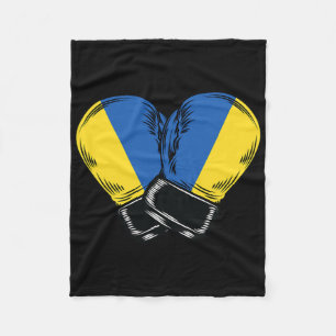 Ukraine Flag Boxing Boxer Ukrainian Flag  Fleece Blanket
