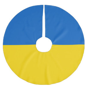 Ukraine flag brushed polyester tree skirt
