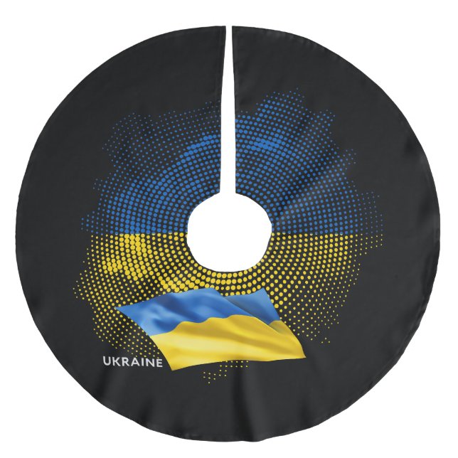 Ukraine flag brushed polyester tree skirt (Front)