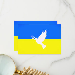 Ukraine Flag Card Support Freedom Peace Dove