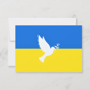 Ukraine Flag Cards Peace Dove Support Freedom