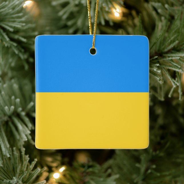 Ukraine flag ceramic ornament (Tree)