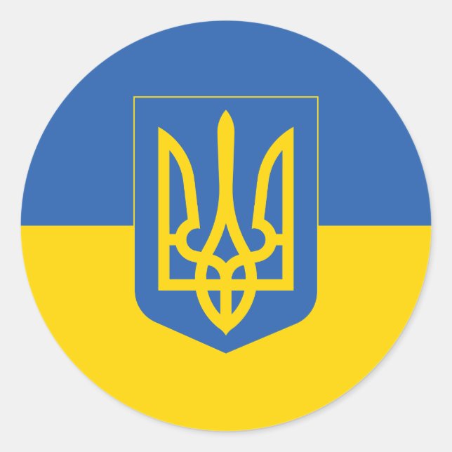 Ukraine Flag Classic Round Sticker (Front)