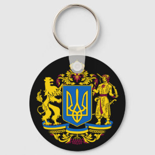 Ukraine flag Coat of arms tryzub National symbol  Keychain