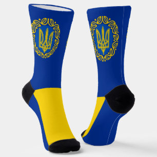 Ukraine, Flag, Coat of Arms, Tryzub Ukrainian Rep Socks