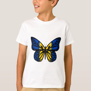 Ukraine Flag Color Butterfly - Tryzub Trident T-Shirt