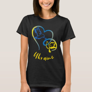Ukraine Flag Colors Peace Doves And Hearts Peace I T-Shirt