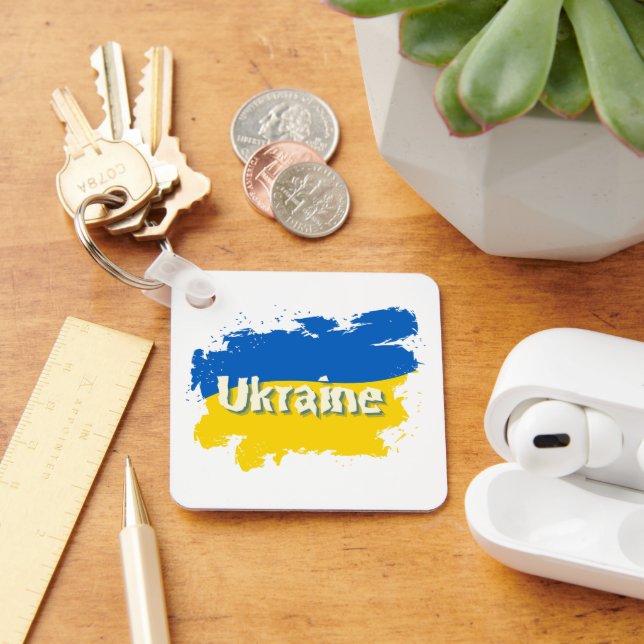 Ukraine Flag Colors Symbol Ukrainian Keychain (Desk)