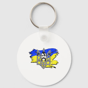 Ukraine Flag Cossack Warrior Ukrainian Tryzub Coss Keychain