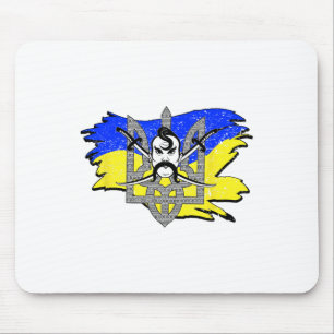 Ukraine Flag Cossack Warrior Ukrainian Tryzub Coss Mouse Pad