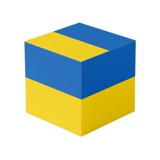 Ukraine flag cube (Front Angled)