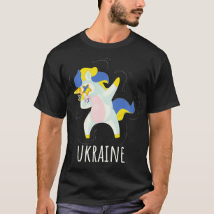 Ukraine Flag Dabbing Unicorn Support Ukraine  T-Shirt
