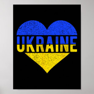 Ukraine Flag Design - Heart  Poster
