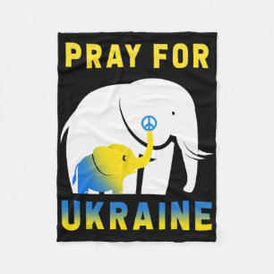 Ukraine Flag Elephant Vintage Ukrainian Ukraine  Fleece Blanket