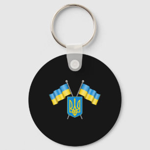 Ukraine Flag Emblem Coat Arms National Emblem Ukra Keychain