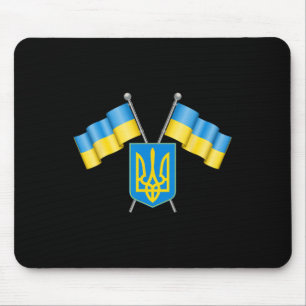 Ukraine Flag Emblem Coat Arms National Emblem Ukra Mouse Pad