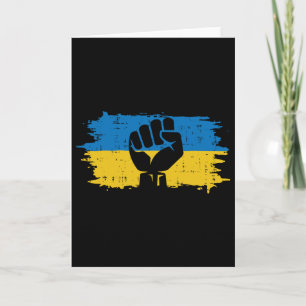 Ukraine Flag Fist Ukrainian Resistance Protest Men Card