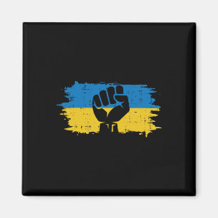 Ukraine Flag Fist Ukrainian Resistance Protest Men Magnet