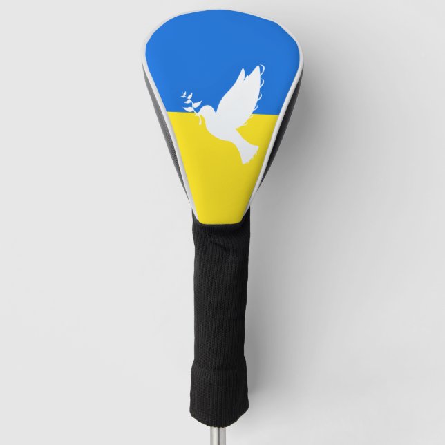 Ukraine Flag Golf Head Cover Peace Dove (Front)