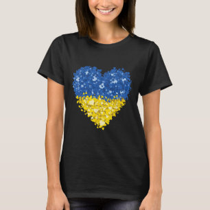 Ukraine Flag Heart Abstract Men Women Children Ukr T-Shirt