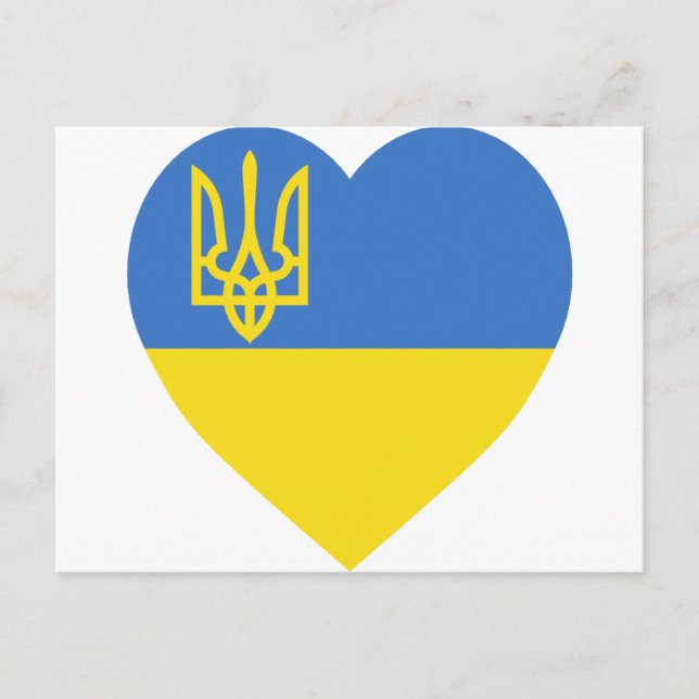 Ukraine Flag Heart Postcard (Front)