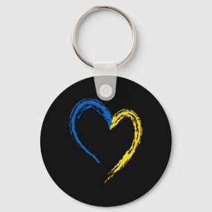 Ukraine Flag Heart Vintage Ukrainian Lovers Ukrain Keychain