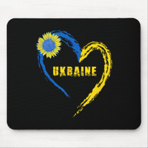 Ukraine Flag Heart Vintage Ukrainian Lovers Ukrain Mouse Pad