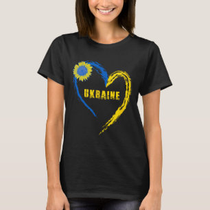 Ukraine Flag Heart Vintage Ukrainian Lovers Ukrain T-Shirt