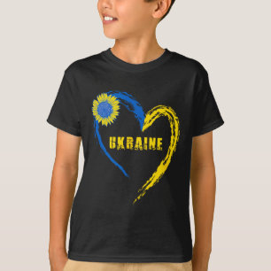 Ukraine Flag Heart Vintage Ukrainian Lovers Ukrain T-Shirt