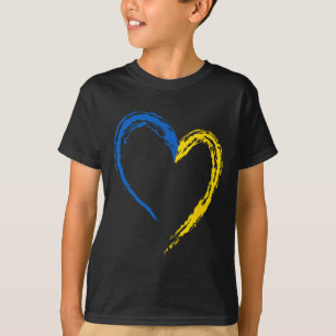 Ukraine Flag Heart Vintage Ukrainian Lovers Ukrain T-Shirt